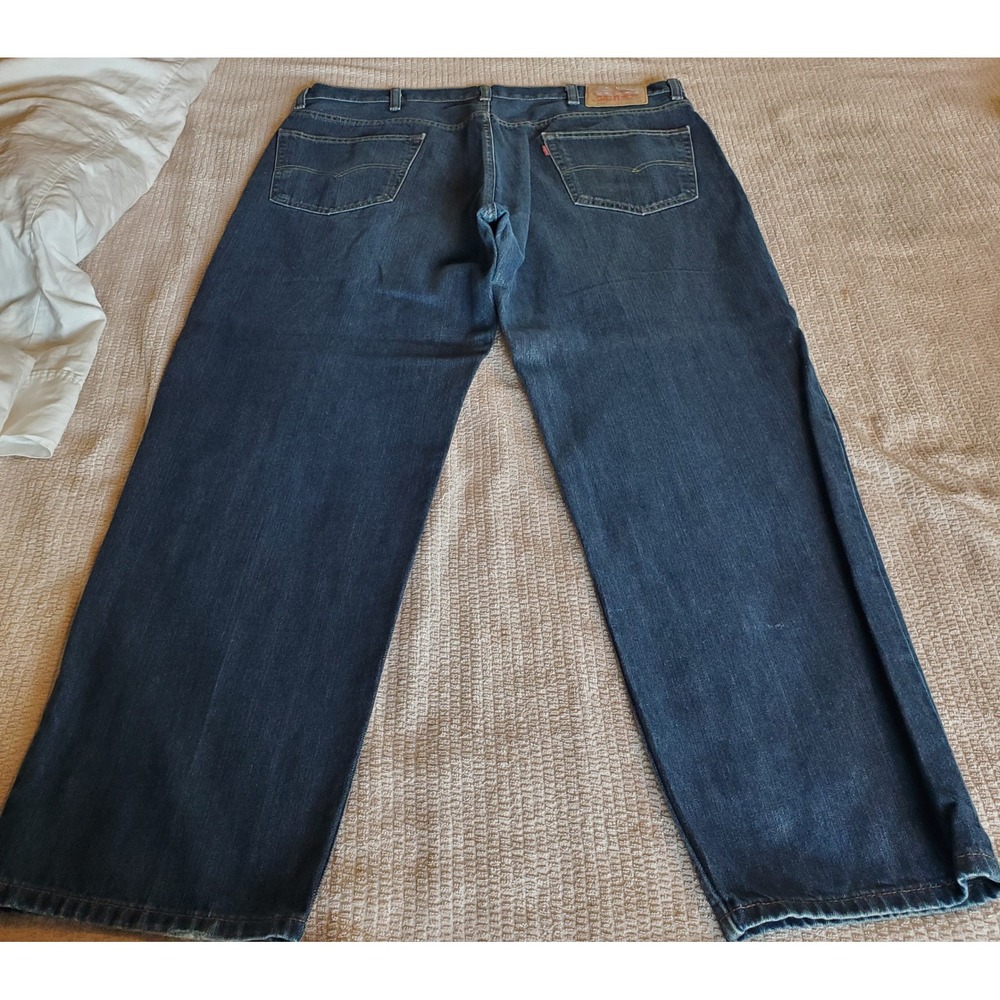 Levis 550 Relaxed Fit Mens Jeans 40x32 Dark Wash Blue Denim Tapered Leg Zip Fly